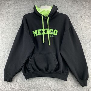 Pacific & Co. Perfect Hoodie Mexico Sweatshirt Size Medium Black Embroidered